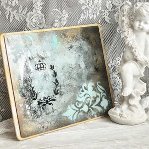 Handverzilverde antieke spiegel: verweerd muurdecor (12 x 9,1&quot;)