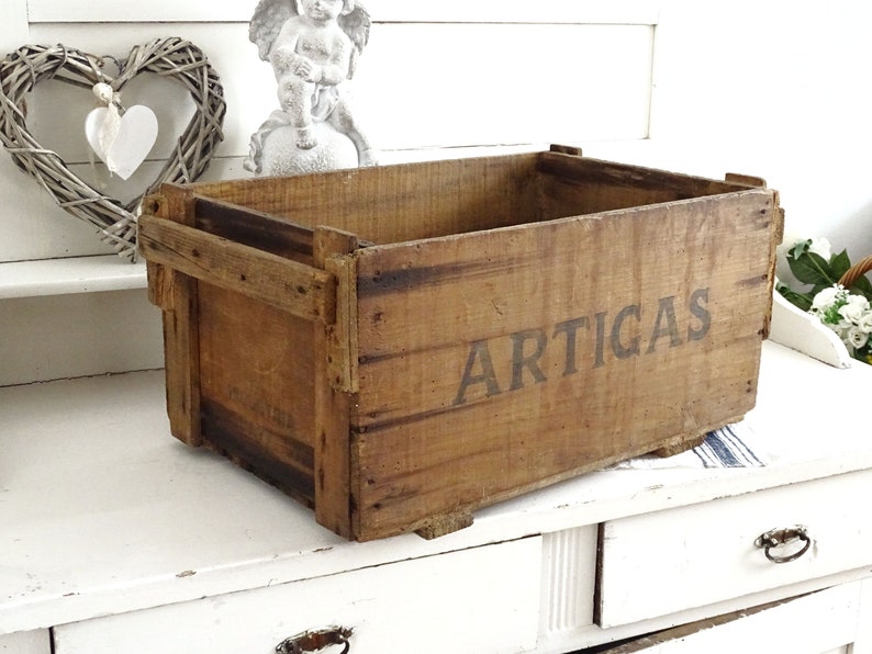 Large Wooden Crate Spanish Wine Bottles Crate Box Industrial Etsy