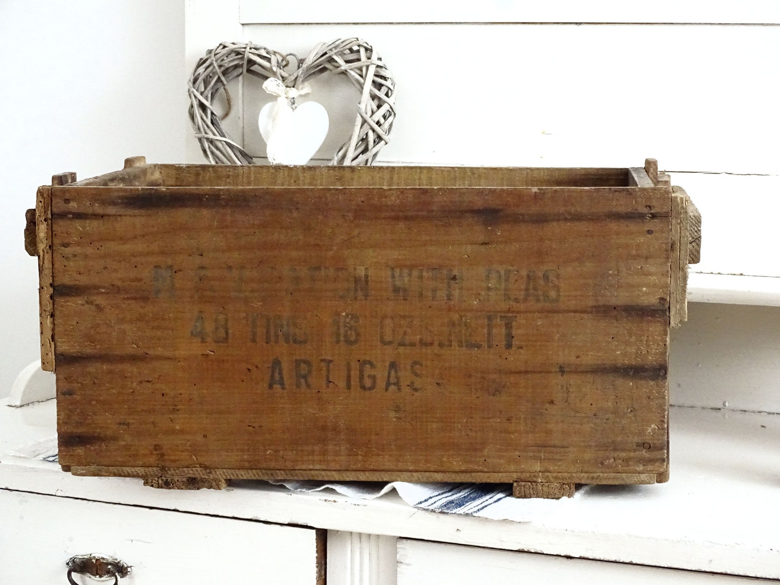 Large Wooden Crate Spanish Wine Bottles Crate Box Industrial Etsy