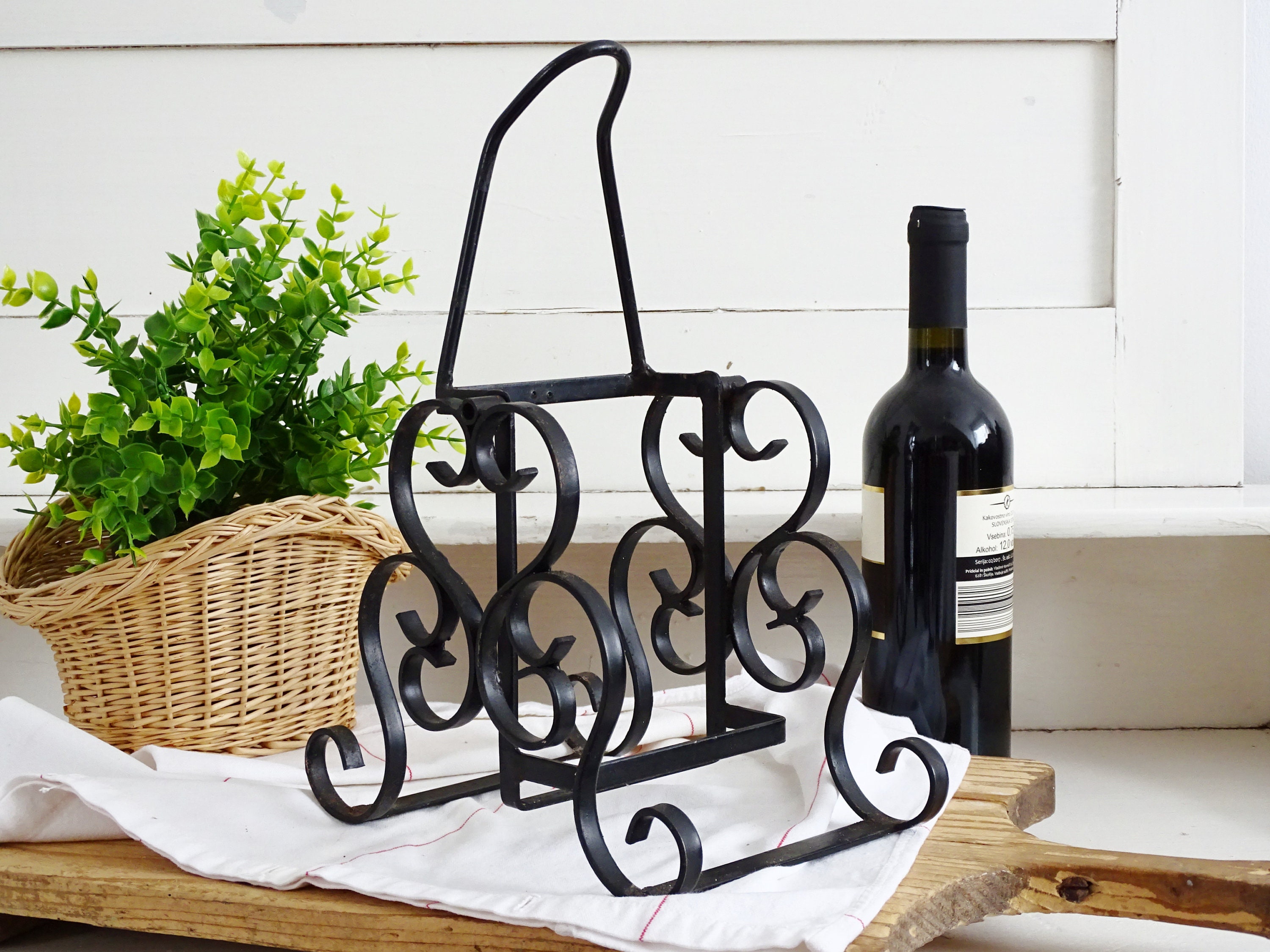 Support De Bouteille De Vin & Verres