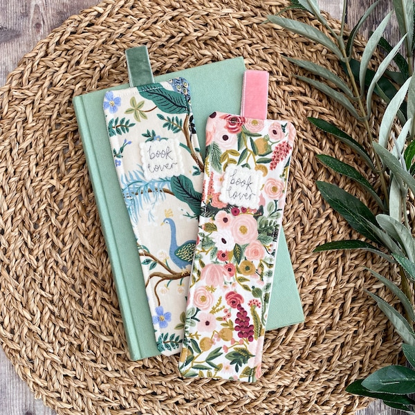 Rifle Paper co bookmark, Fabric bookmark, Page marker