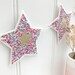 Liberty pink floral star garland, Liberty Wiltshire print, Nursery decor 