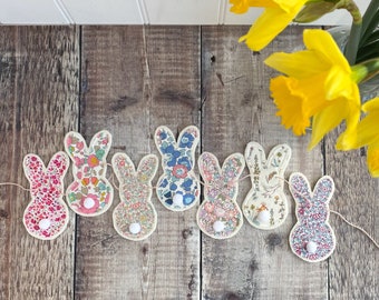 Liberty bunny garland, Nursery bunting, Bunny decoration