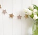 Liberty floral and gold star garland, Liberty decoration, Star bunting 