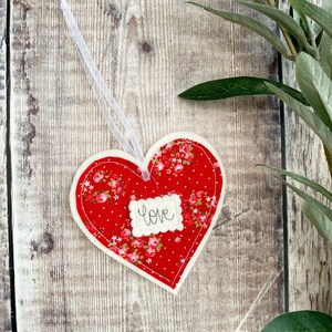 Coeur d'amour floral rouge, coeur suspendu, coeur de la Saint-Valentin image 4