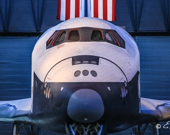 Space Shuttle Discovery Photo Print Art Wall Decor NASA United States Flag Americana Spacecraft Aerospace Aircraft Airplane Aeroplane