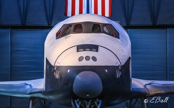 Space Shuttle Discovery Photo Print Art Wall Decor NASA United States Flag Americana Spacecraft Aerospace Aircraft Airplane Aeroplane