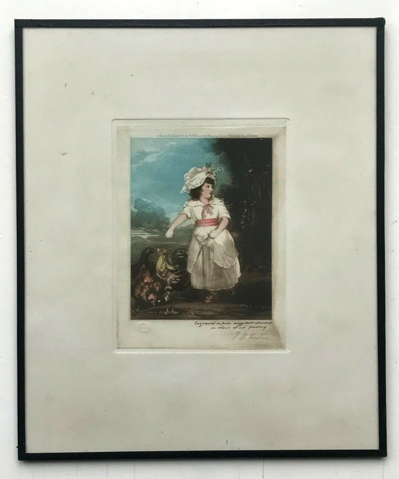 EM Hester after Joshua Reynolds Original Ltd Edition Pencil Signed Framed Mezzotint /'Lady Catherine Clinton/'