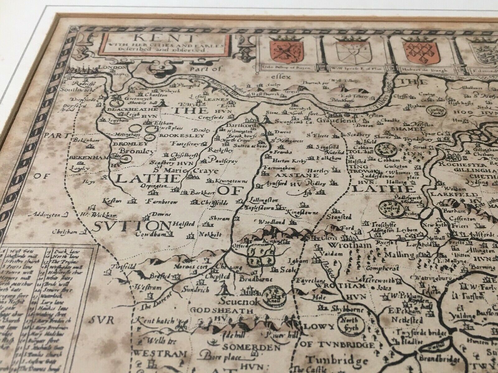 Carte antique du Kent Angleterre Avec ses villes et earls Etsy