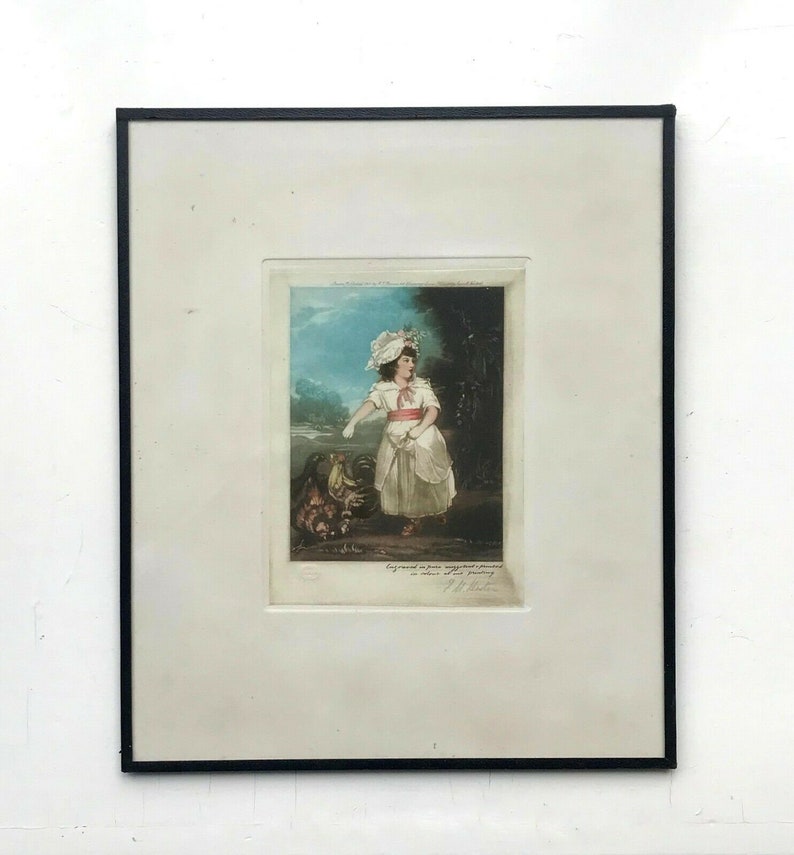 EM Hester after Joshua Reynolds Original Ltd Edition Pencil Signed Framed Mezzotint /'Lady Catherine Clinton/'