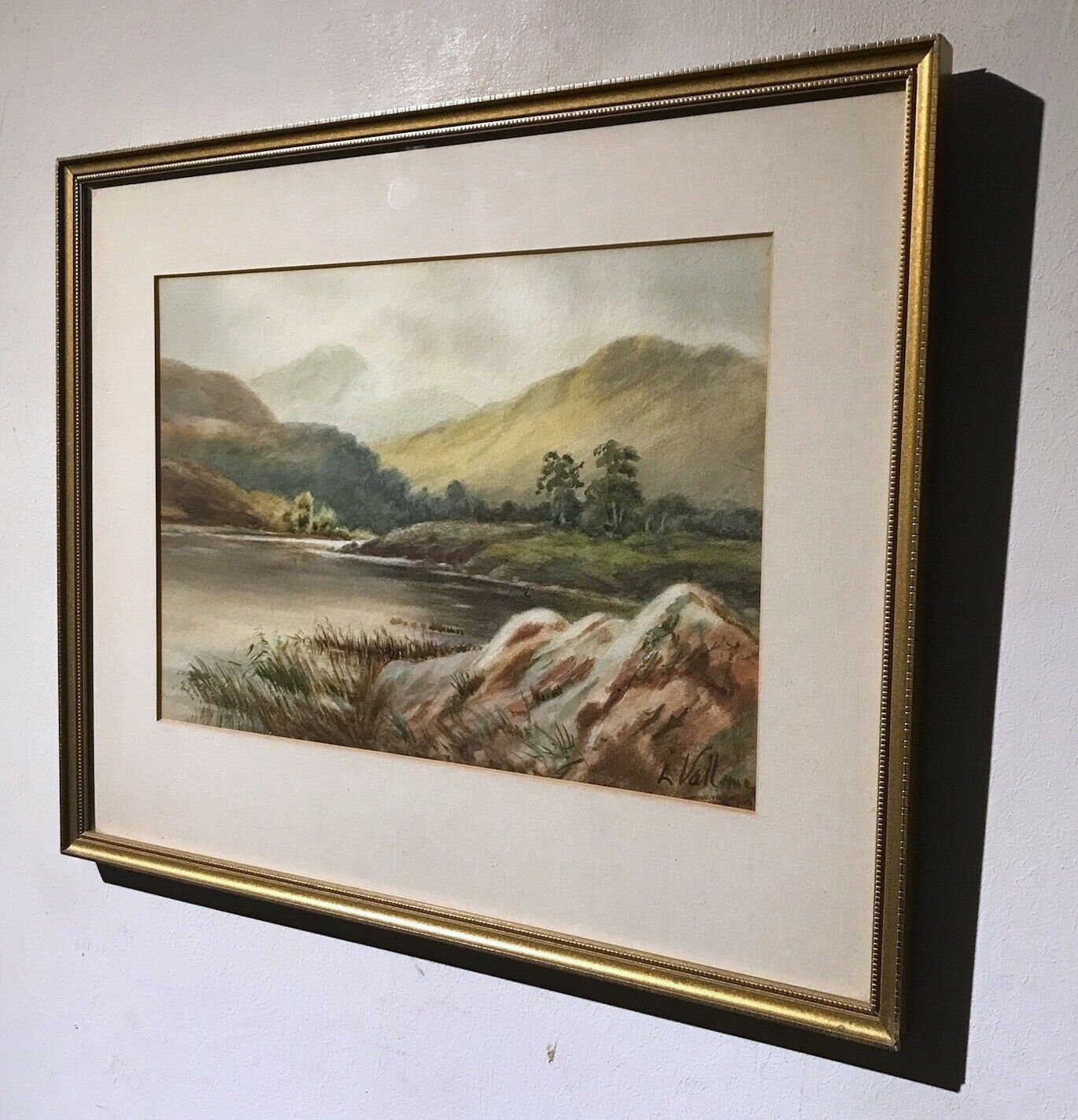 Chateau de la Garage France Antique 1883 French Original Watercolour Landscape Painting Chateau de la Garage France Antique 1883 French Original Watercolour Landscape Painting