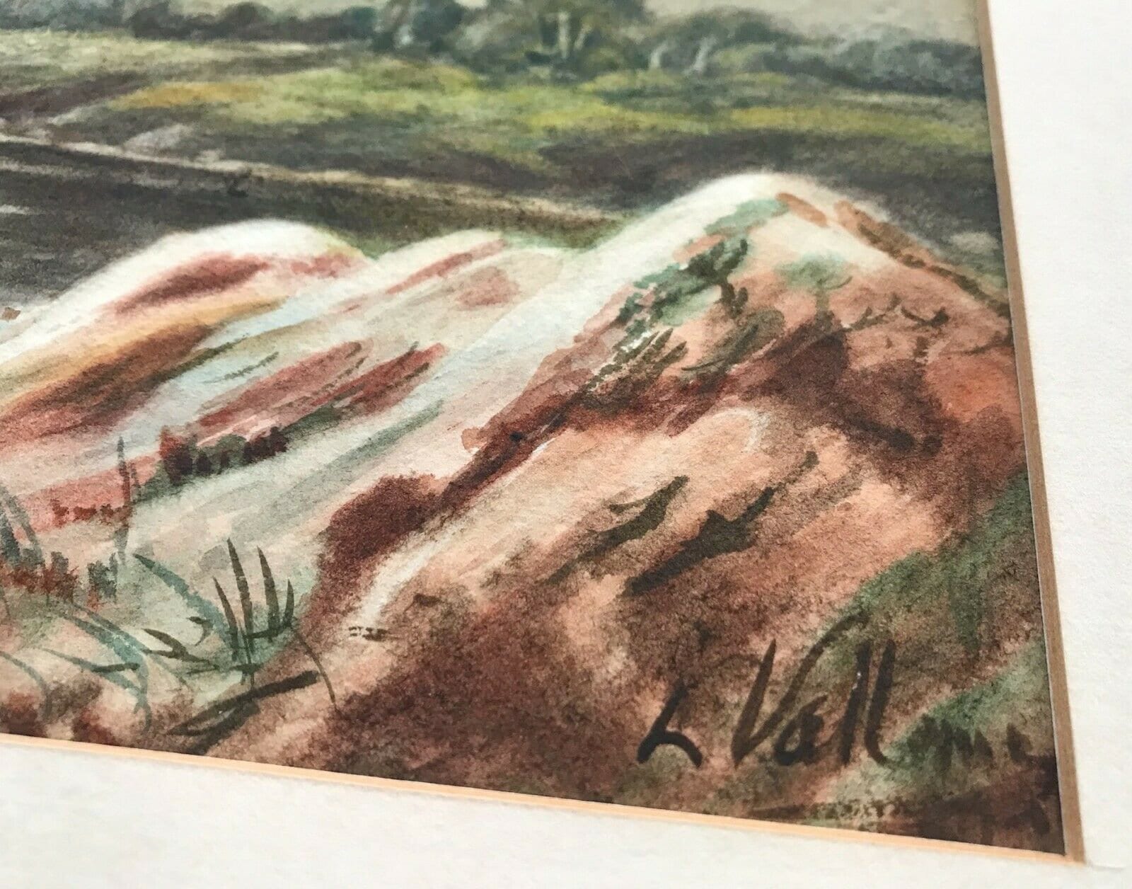 Chateau de la Garage France Antique 1883 French Original Watercolour Landscape Painting Chateau de la Garage France Antique 1883 French Original Watercolour Landscape Painting