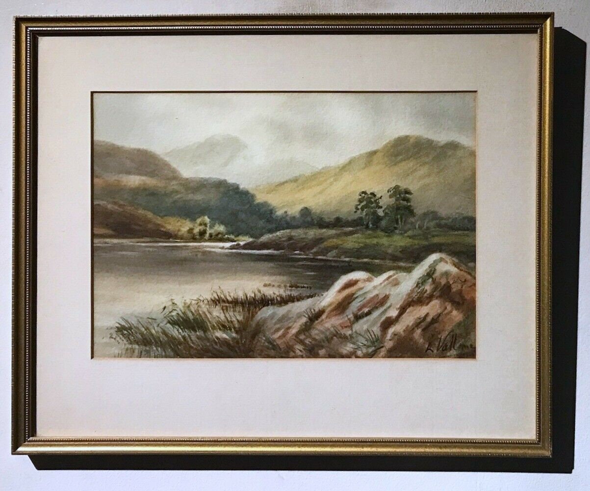 Chateau de la Garage France Antique 1883 French Original Watercolour Landscape Painting Chateau de la Garage France Antique 1883 French Original Watercolour Landscape Painting