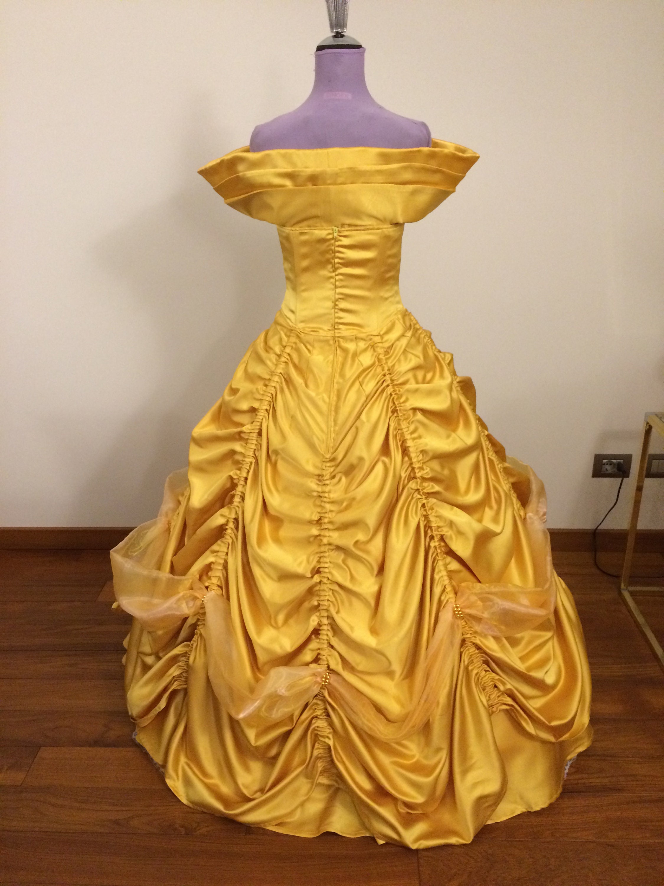 Beauty and the Beast Belle Handmade costume cosplay gold dress | Etsy