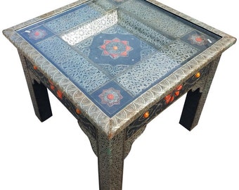 moroccan side table moorish metal inlay and camel bone moroccan side table square side table etsy moroccan side table moorish metal inlay and camel bone moroccan side table square side table etsy
