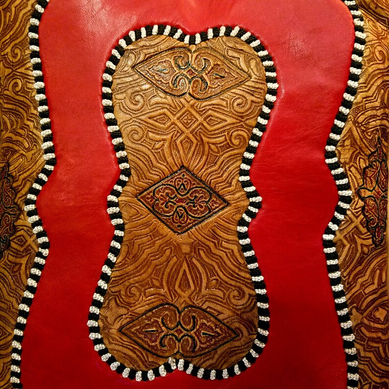 Moroccan Camel Saddles Leather Cushion Wooden Base. Red ...
