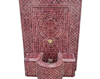 Burgundy Moroccan Mini Mosaic Fountain