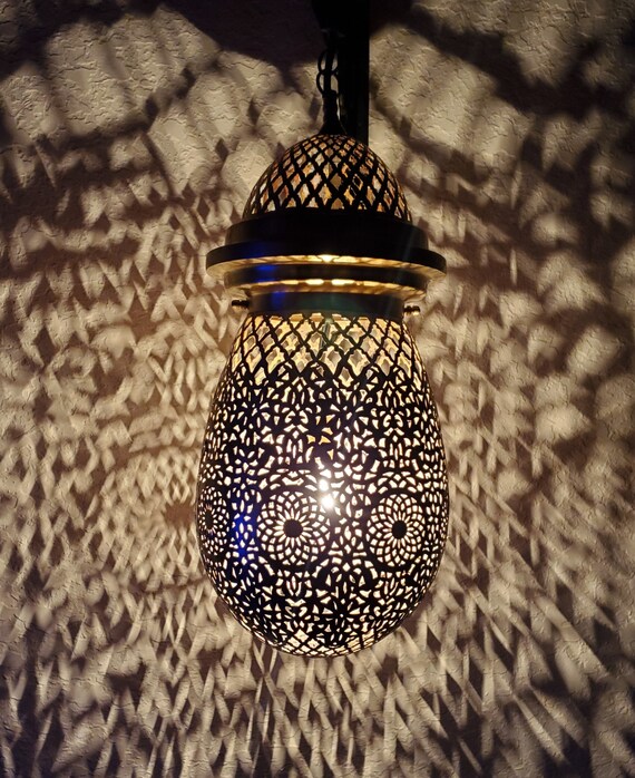 Moroccan Medium Balouta Style Copper Lantern Gold Finish Etsy