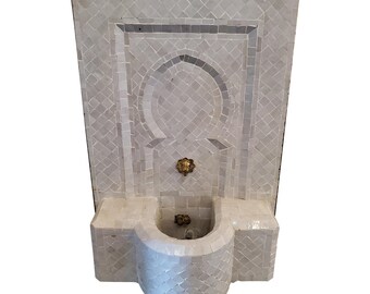 Zen Style All White Moroccan Mini Fountain