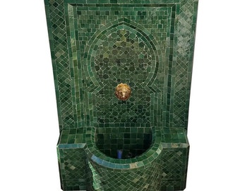 Medium Tamegrout Green Moroccan Mosaic Fountain