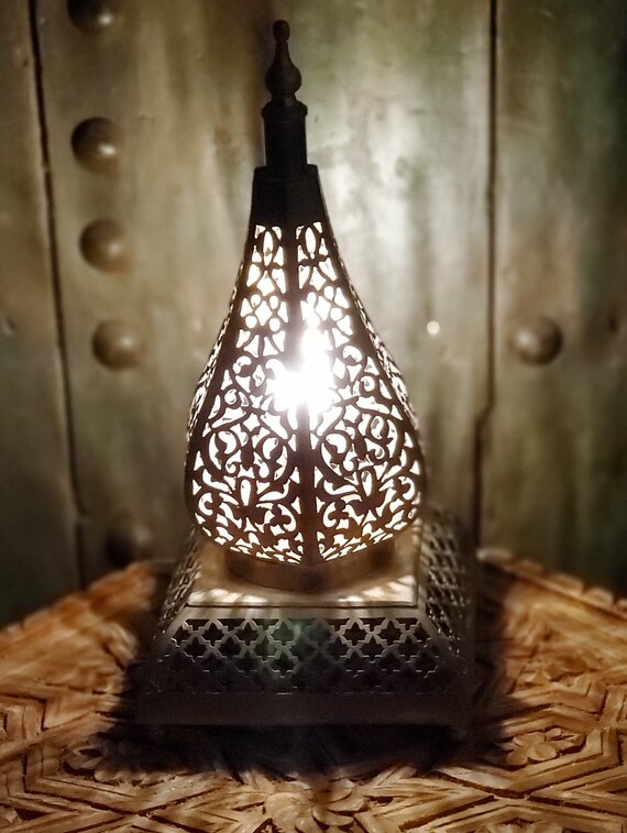 Moroccan copper table sale lamp