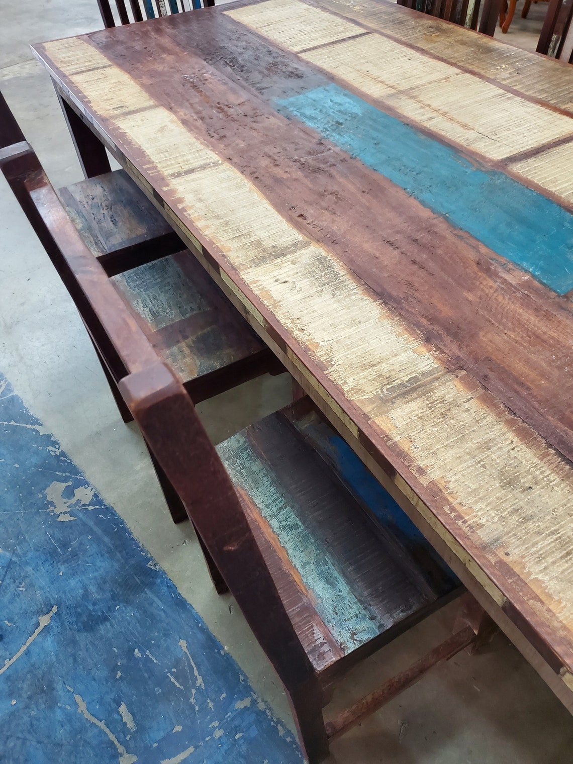 Extra Long Indonesian Dining Table Set Etsy