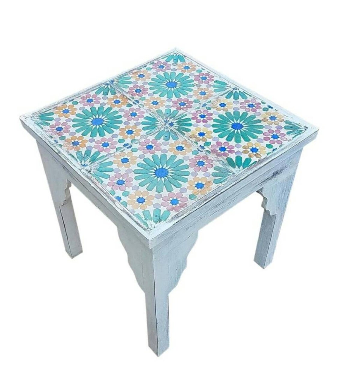 19th Century Mosaic Tiles Side Table Etsy