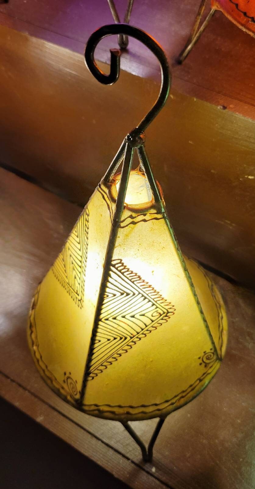 14 All Yellow Moroccan Goat Skin Henna Lamp Etsy UK