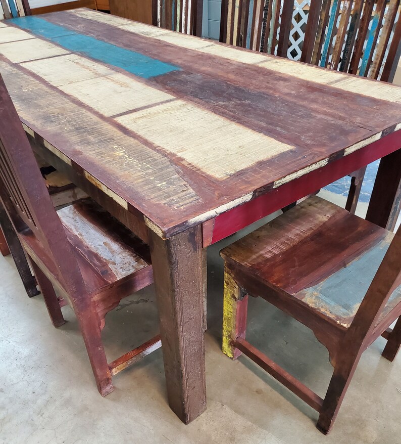 Extra Long Indonesian Dining Table Set Etsy