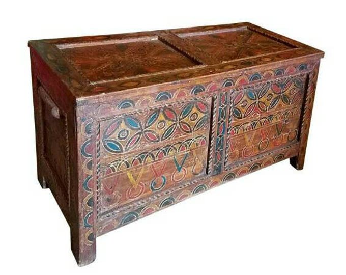 Moroccan Wooden Cedar Trunk TV Stand Etsy