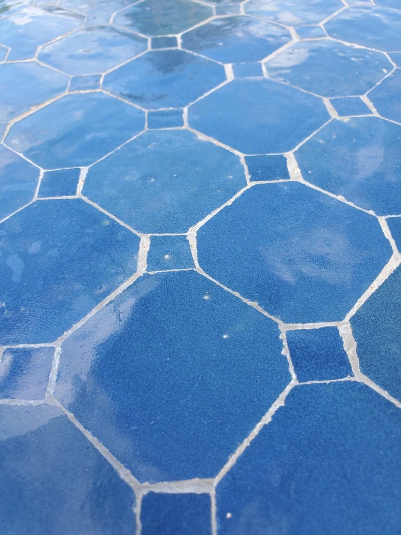 48 Table Mosaïque Marocaine Ronde Tamegroute Bleu | Etsy