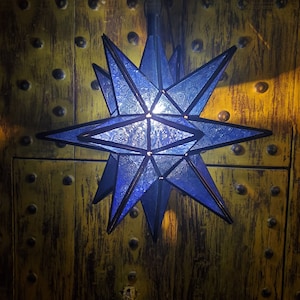 Large Handmade Blue Moroccan Star lantern / Moravian star