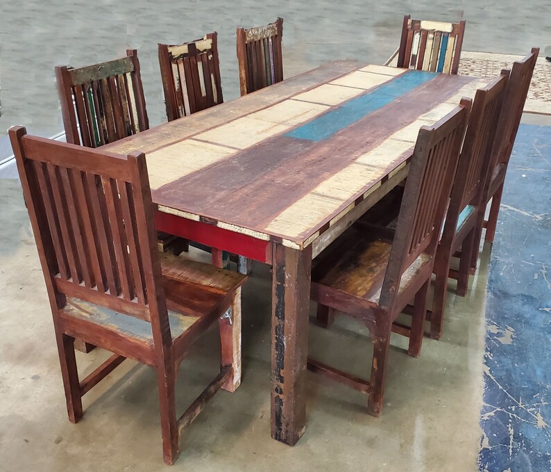 Extra Long Indonesian Dining Table Set Etsy