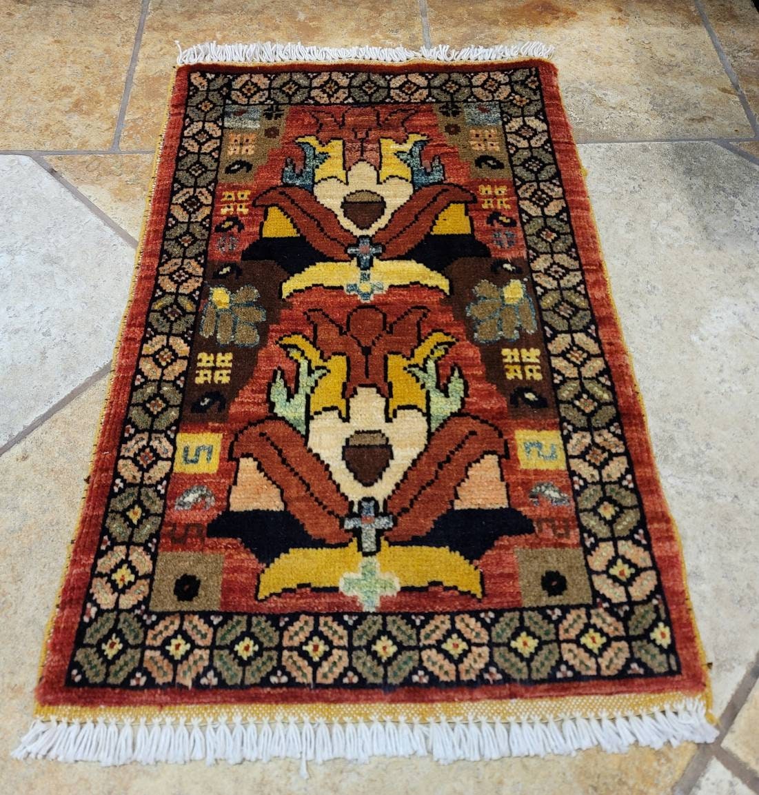 Rug from Afghanistan Small Asian Bedside Carpet 311 Colorful