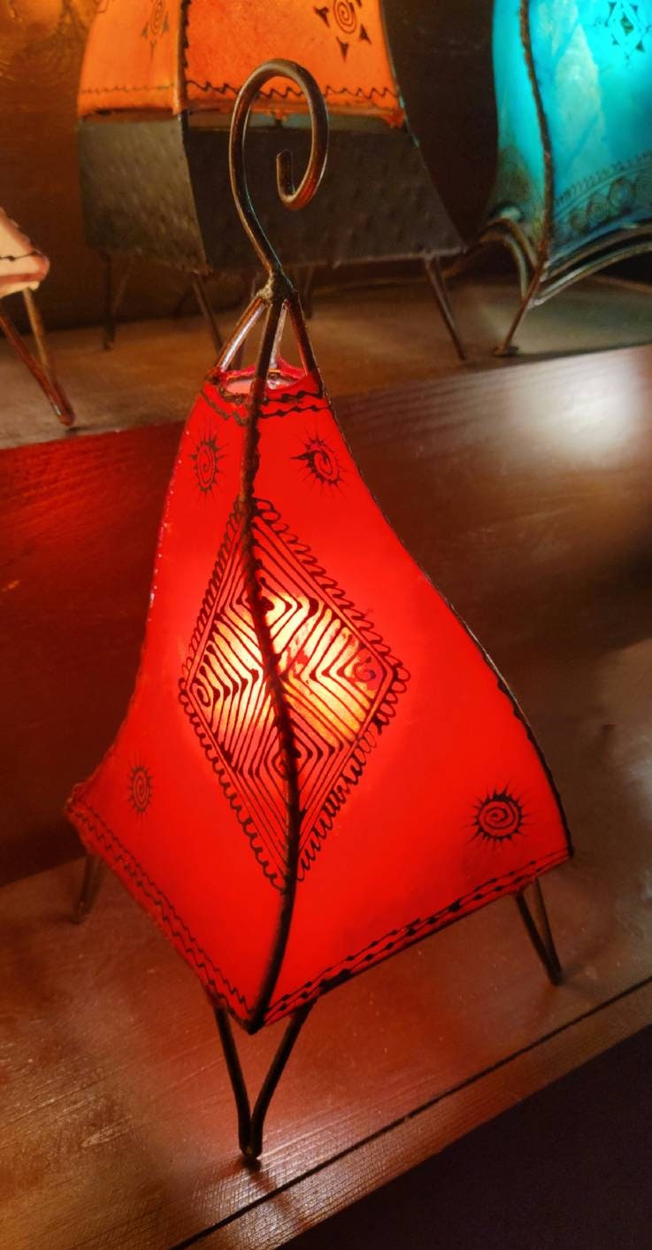 Moroccan 2024 goatskin lamps