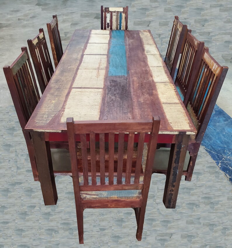 Extra Long Indonesian Dining Table Set Etsy