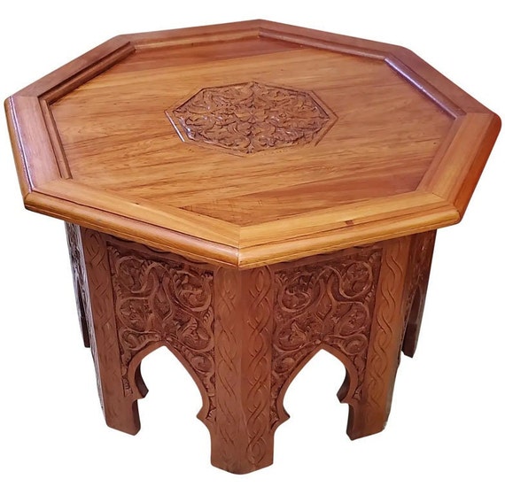 Octagon wood 2024 coffee table