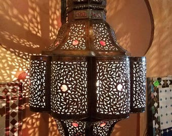 Moroccan Handmade Pierced Metal Lantern