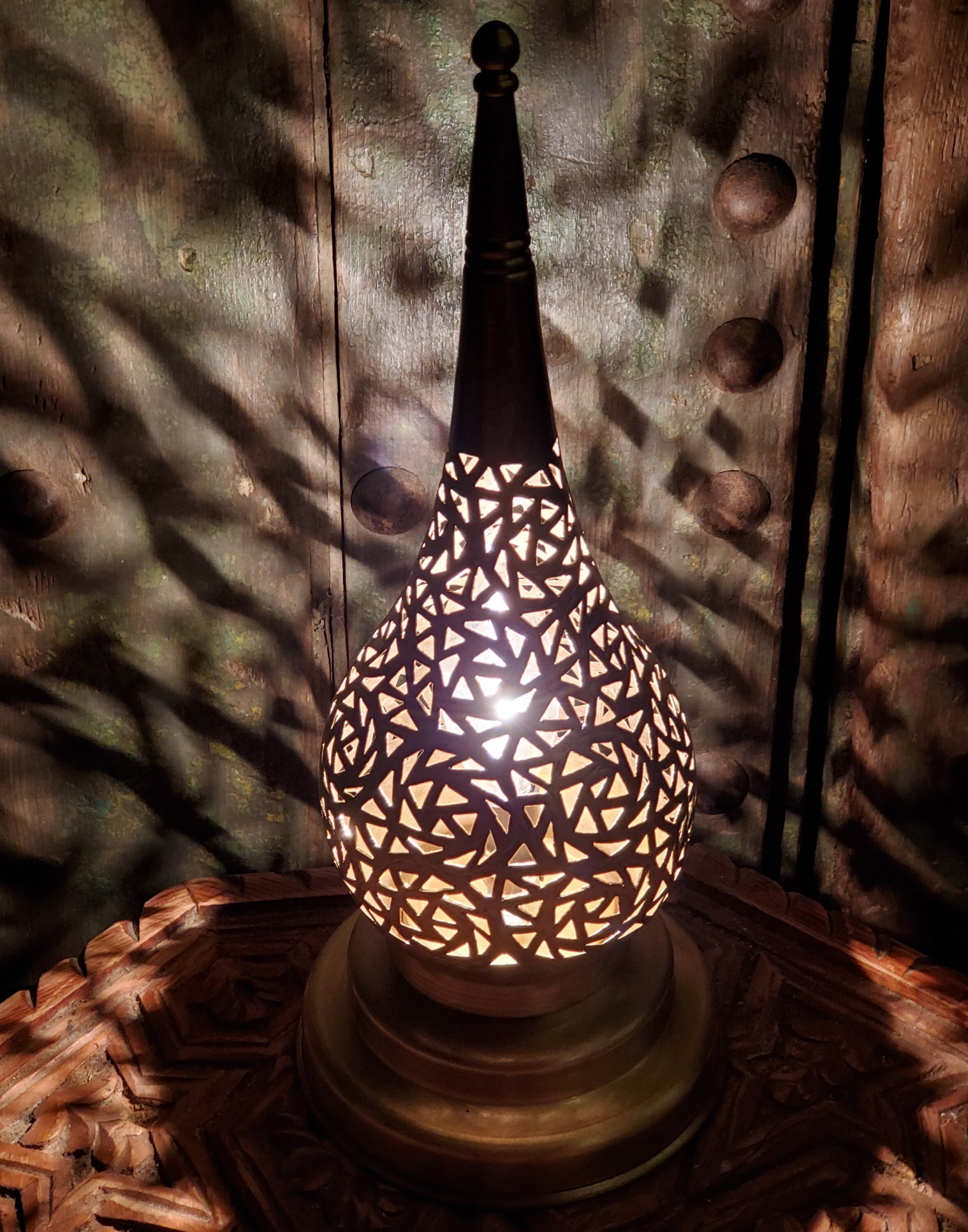 Sword Shape Moroccan Copper Table Lamp Brass Finish Etsy Australia