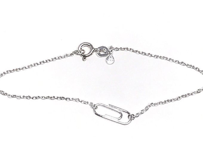 Silver Mini Paperclip Charm Bracelet