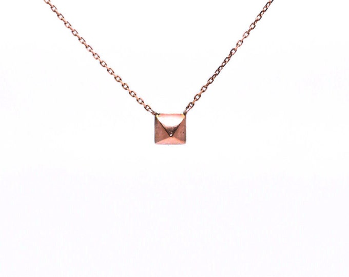 Rose Gold Pyramid Necklace