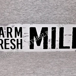 Metal Sign FARM FRESH MILK dairy cow delivery truck animal goat farmer industry 2% farming milking farmers market rural life 3&quot; x 12&quot;