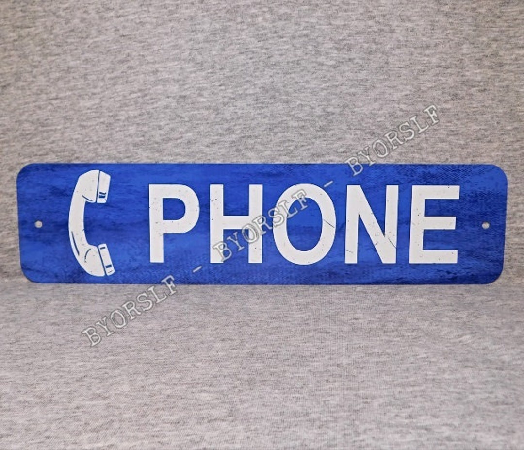 Metal Sign PHONE Public Pay Coin Telephone Vintage Replica Booth Prop ...