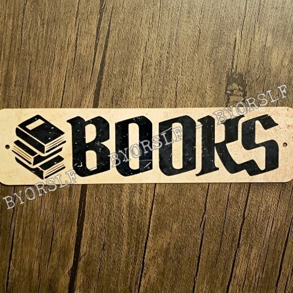 Metal Sign BOOKS bookstore bookshop bookselling retail store book shop dealer used library librarian publisher second hand collector thrift