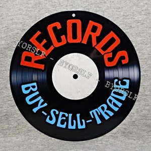 Metal Sign RECORDS buy sell trade vinyl albums indie record store day shop music cds phonograph gramophone analog sound retail audiophile