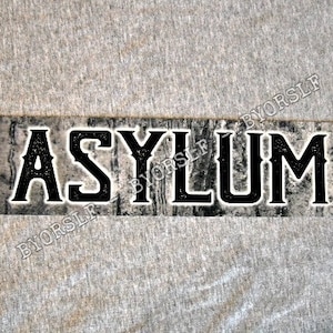 Metal Sign ASYLUM psychiatric institution insane lunatic mental health hospital mad demented psycho padded walls medical man cave wall