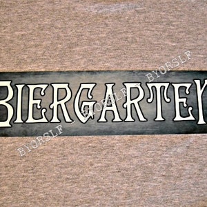 Metal Sign BIERGARTEN beer garden German bar brewery pub hall drinking culture restaurant drinker man cave wall plaque