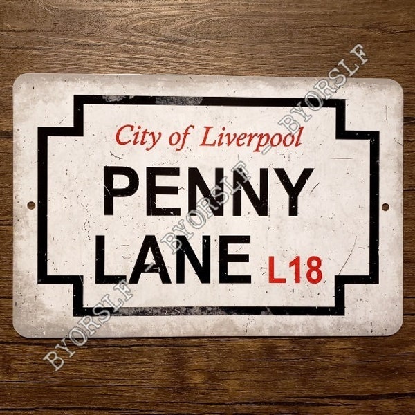 Penny Lane Metal Sign - Liverpool England Landmark - Tourist Attraction - Wall Art - 8" x 12"
