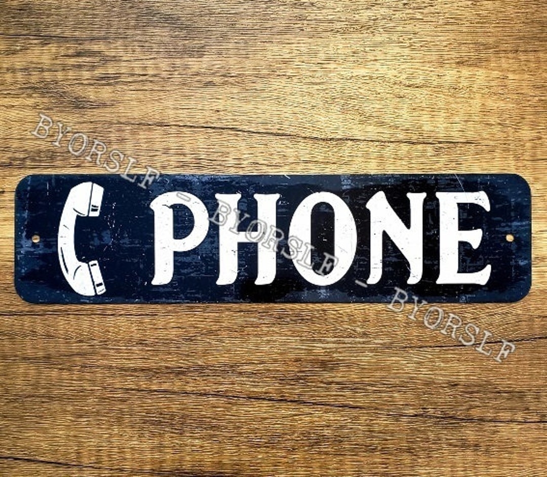 Metal Sign PHONE Public Pay Coin Telephone Vintage Replica Booth Prop ...