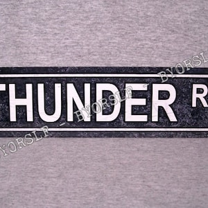 Metal Sign THUNDER ROAD street rd song film wall decor bar 3&quot; x 12&quot; car racing mechanic man cave garage wall